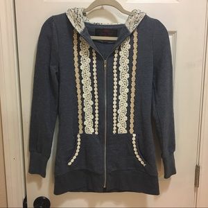 Blue lace hoodie